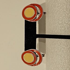 MONET Silvertone & Enamel Pierced Earrings